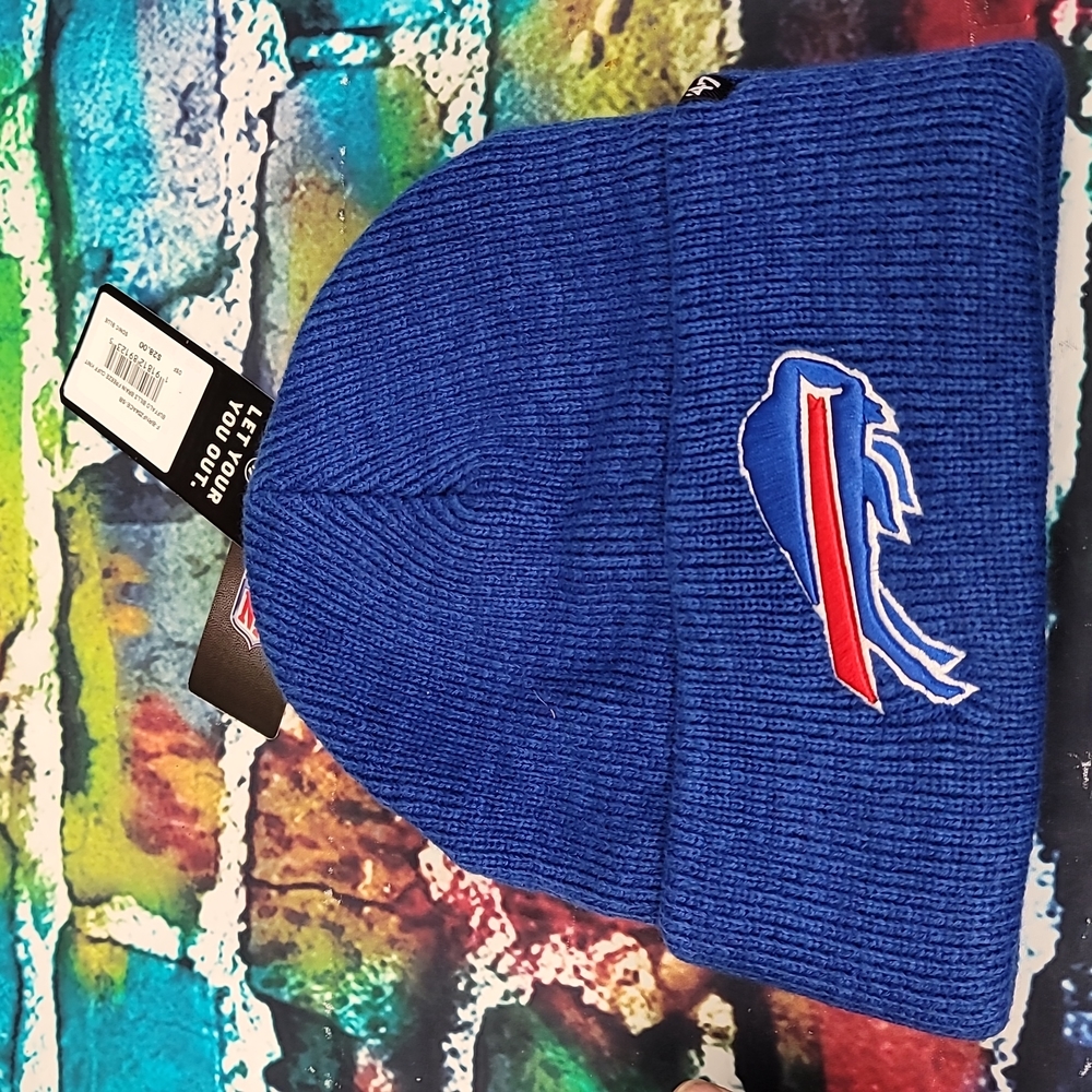 Buffalo Bills 47' Basic Knit Blue Raised Cuffed Winter Beanie Sideline Knit Hat